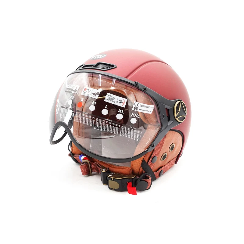 Casque JET bordeaux mat