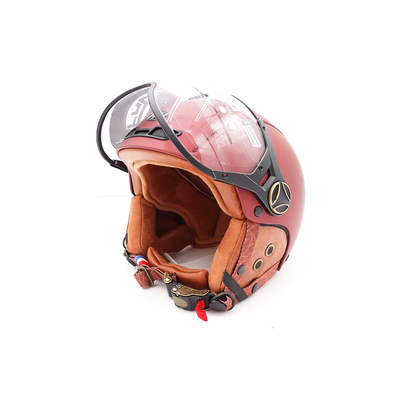 Casque JET bordeaux mat