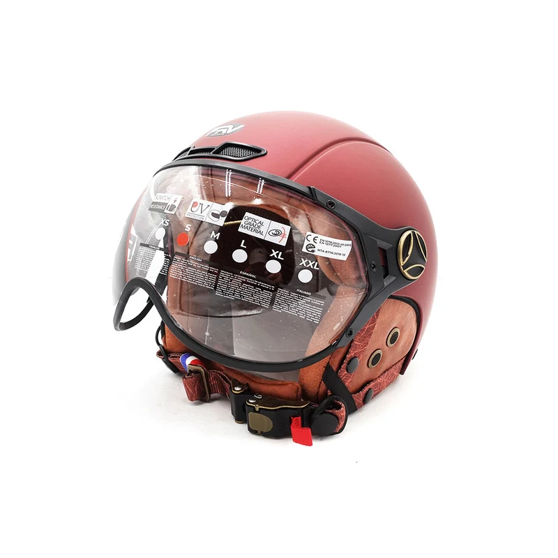 Casque JET bordeaux mat