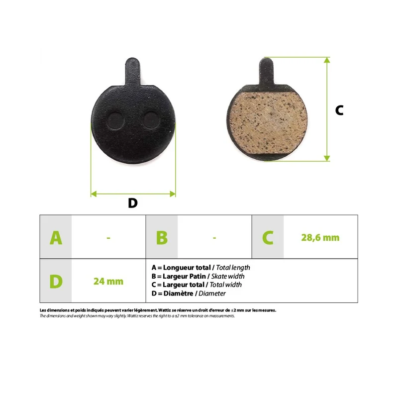 Plaquettes de frein etrier Jak 5 Laotie