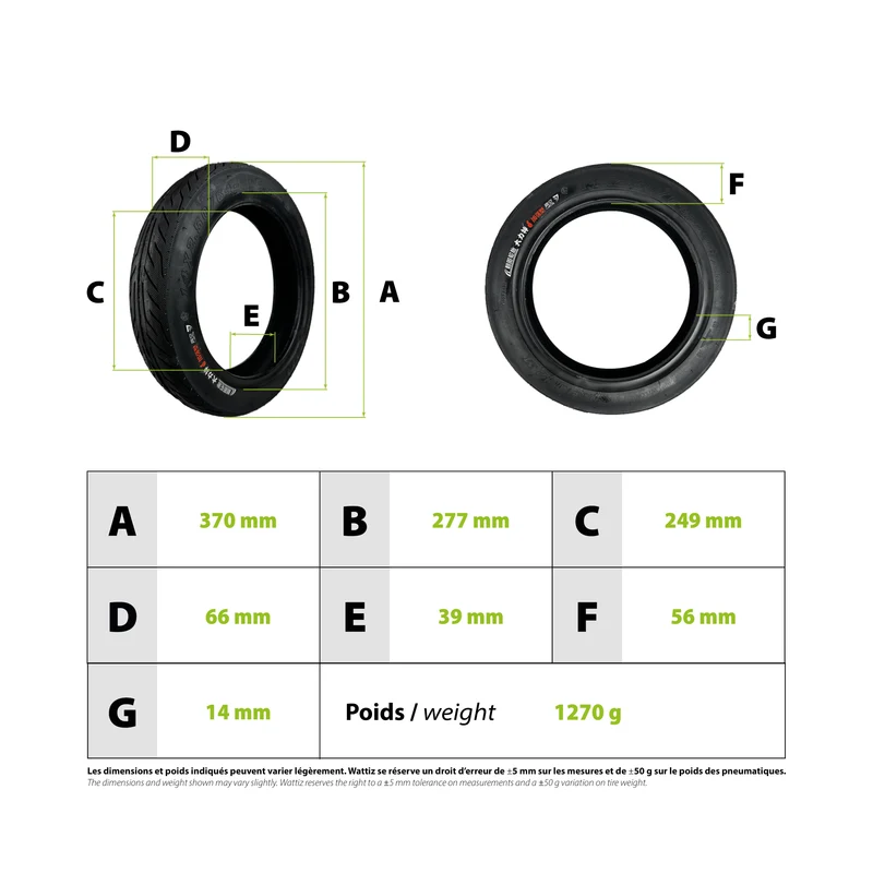 Pneu 14x2.50-10 tubeless Dualtron City