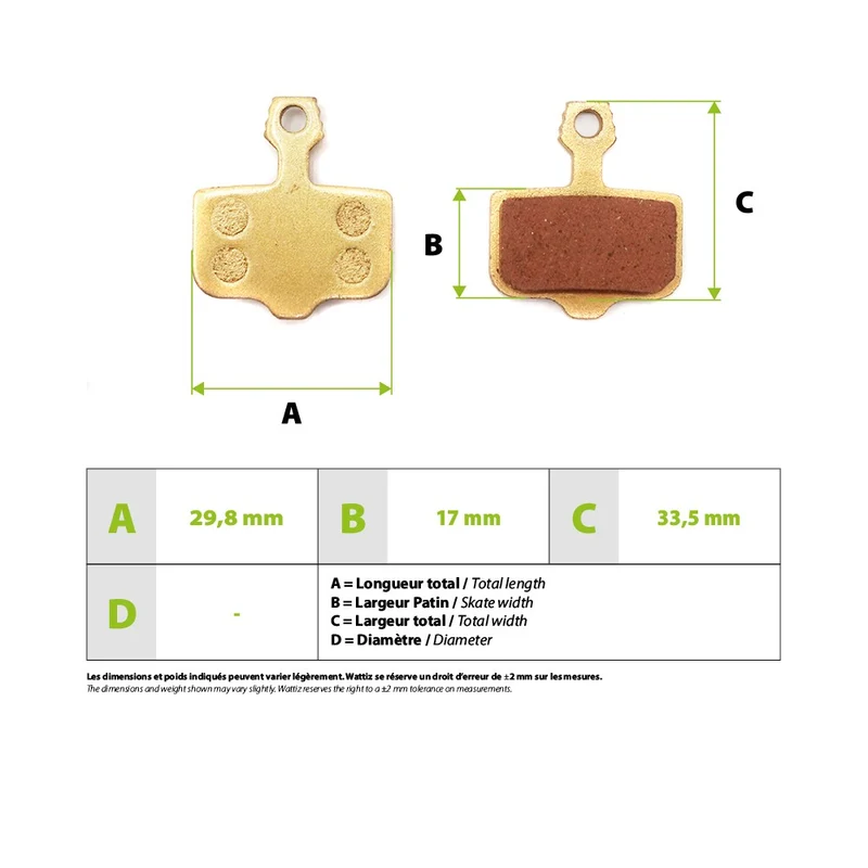 Plaquettes de freins Zero 10x 11x Vsett 10+ Storm Thunder Sram Avid Métalliques