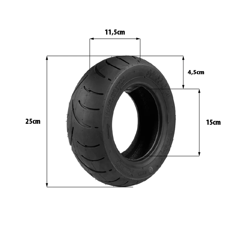 Pneu 90/65-6 tubeless renforcé – Zero 10X, Vsett 10, SpeedTrott RX 2000