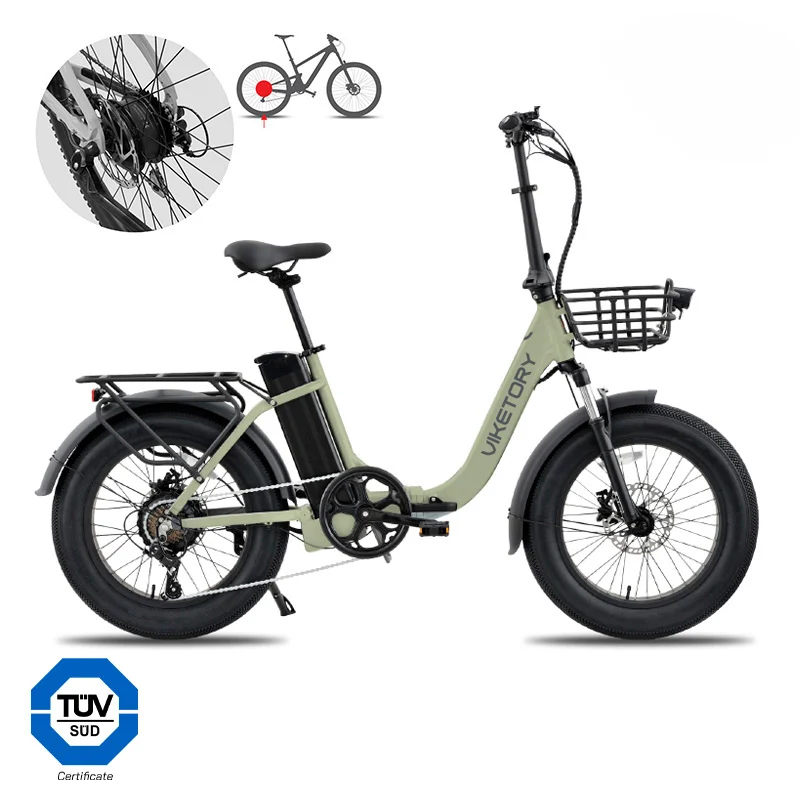 Fatbike pliant électrique Granit Vert Jade — Viketory