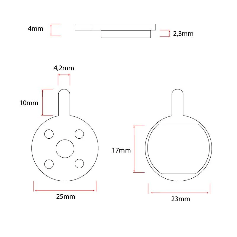 Plaquettes de frein CT008 rondes avec ergot [Ewheel]