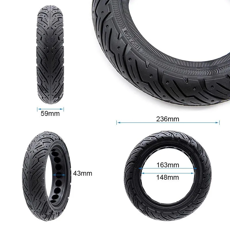 Pneu plein 10x2,5-6,5/B43 (60/70-6,5) - Compatible avec Ninebot G30
