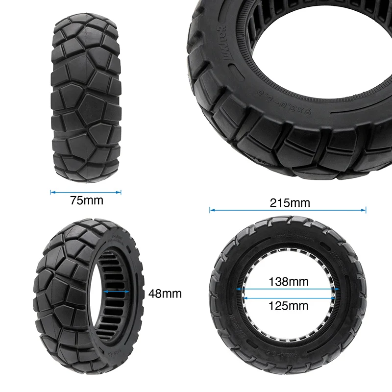 Pneu plein 9x3-5,5 ligne noire [Amitor]