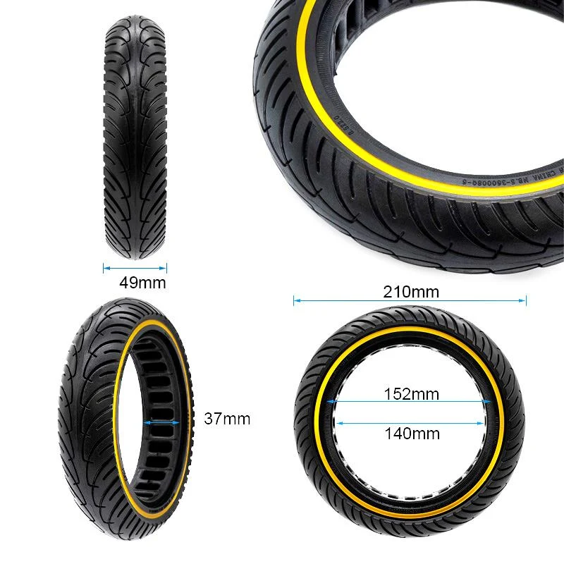 Pneu plein ultraléger 8,5x2-6,1/B34 - ligne jaune [Nedong]