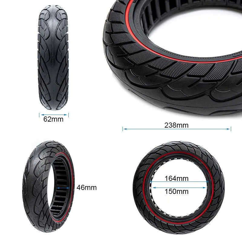 Pneu plein ultraléger 10x2,5-6,1/B44 ligne rouge [Nedong]