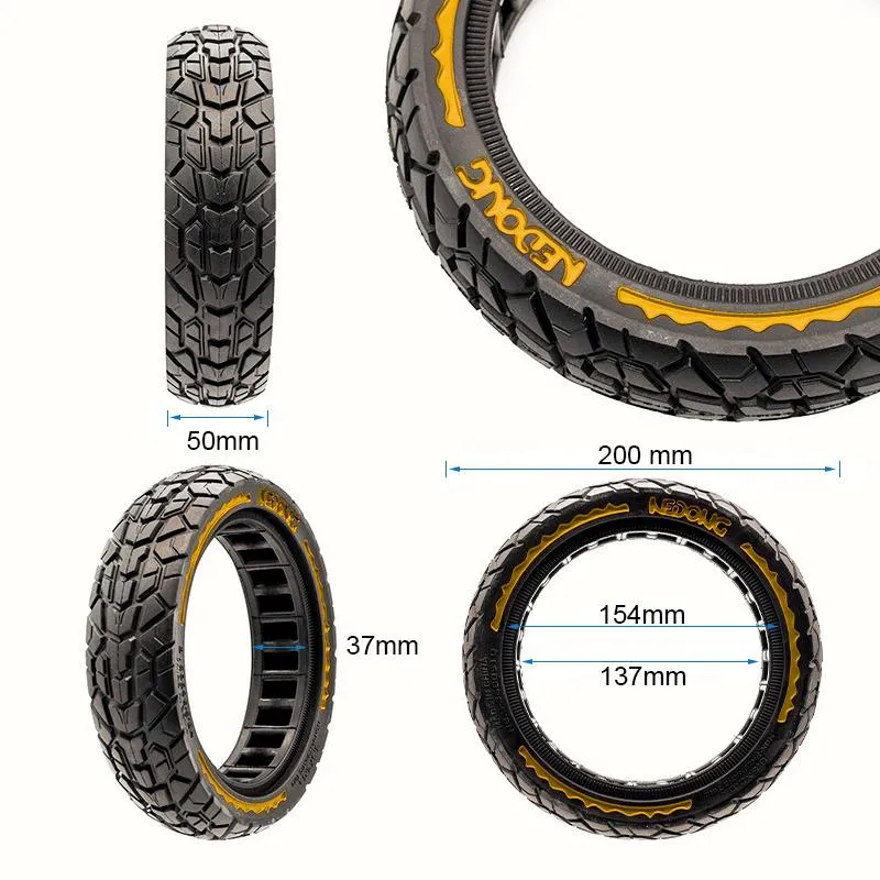 Pneu plein ultraléger Offroad 8,5x2-6,1/B34 - jaune [Nedong]