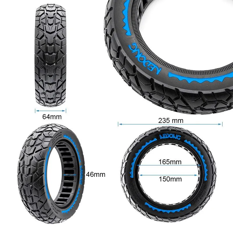 Pneu plein ultraléger Offroad 10x2,5-6,5/B44 - bleu [Nedong]
