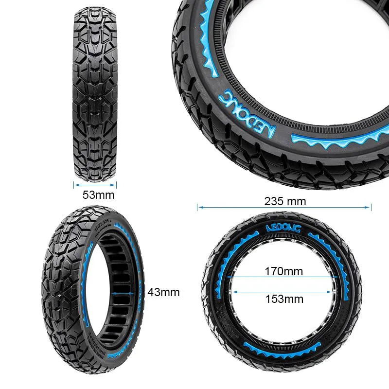 Pneu plein ultraléger Offroad 10x2,125-6,5/B44 - bleu [Nedong]