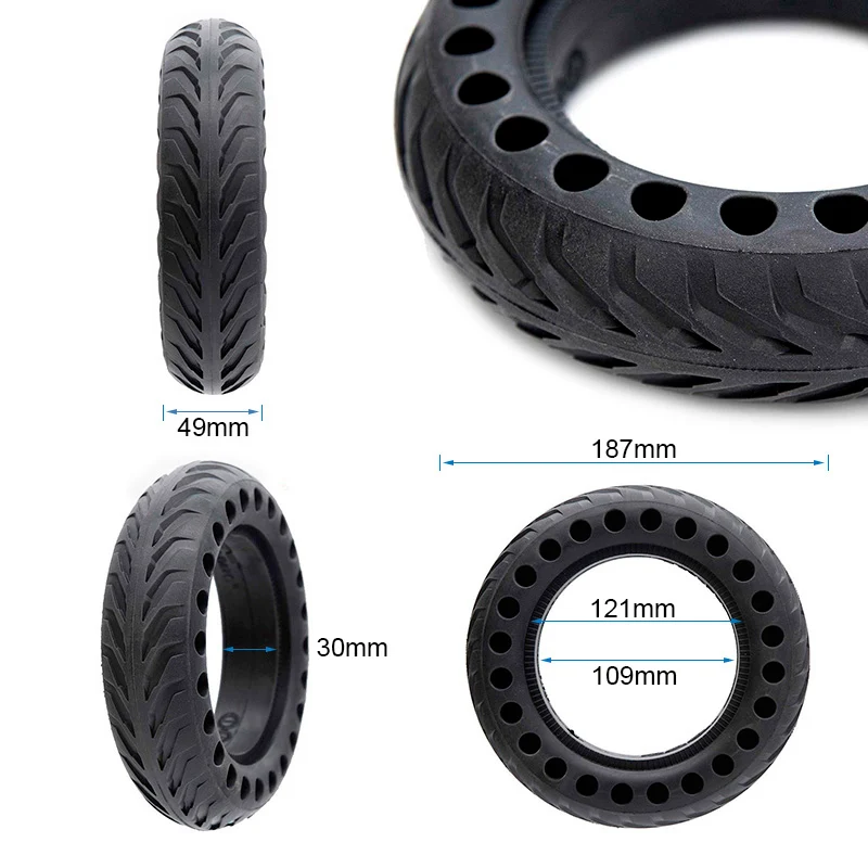 Pneu plein perforé 8x2-5/B30 (Non compatible avec xiaomi)