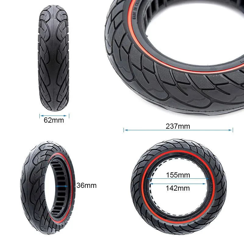 Pneu plein Ruvera 10x2,5-6,1 / B34 - ligne rouge [Nedong]