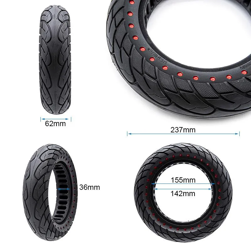 Pneu plein Ruvera 10x2,5-6,1 / B34 - points rouges [Nedong]
