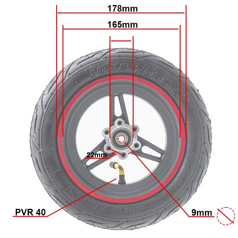 Jante 6,5"/B50 rouge pour Smartgyro et Zwheel