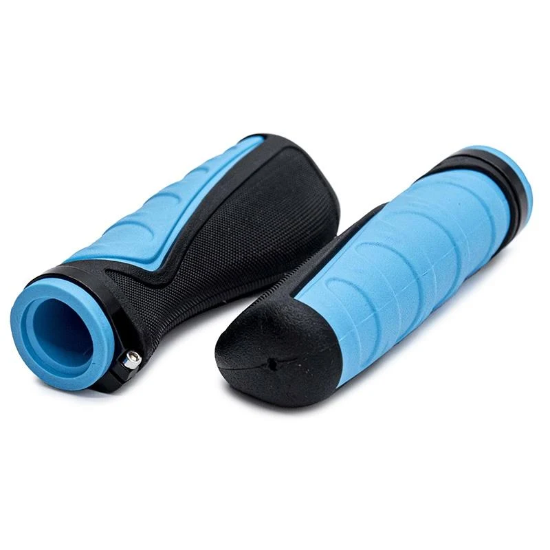 Poignées ergonomiques en silicone avec verrouillage bleu - 2 pcs.