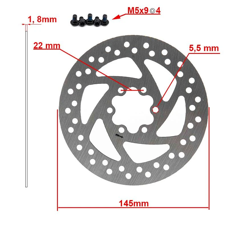 Disque de frein 145mm 6H argent