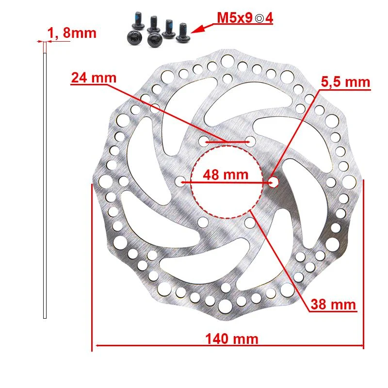 Disque de frein R6,2 140mm 6H argent - 48mm