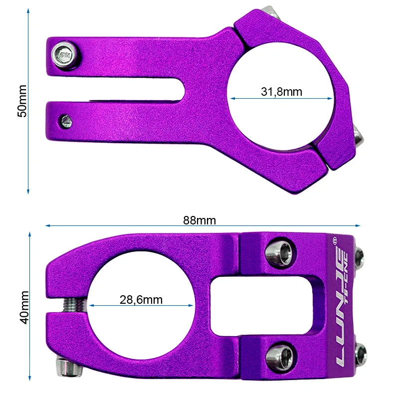 Potence pour guidons de 31,8mm EWPM-001 violet