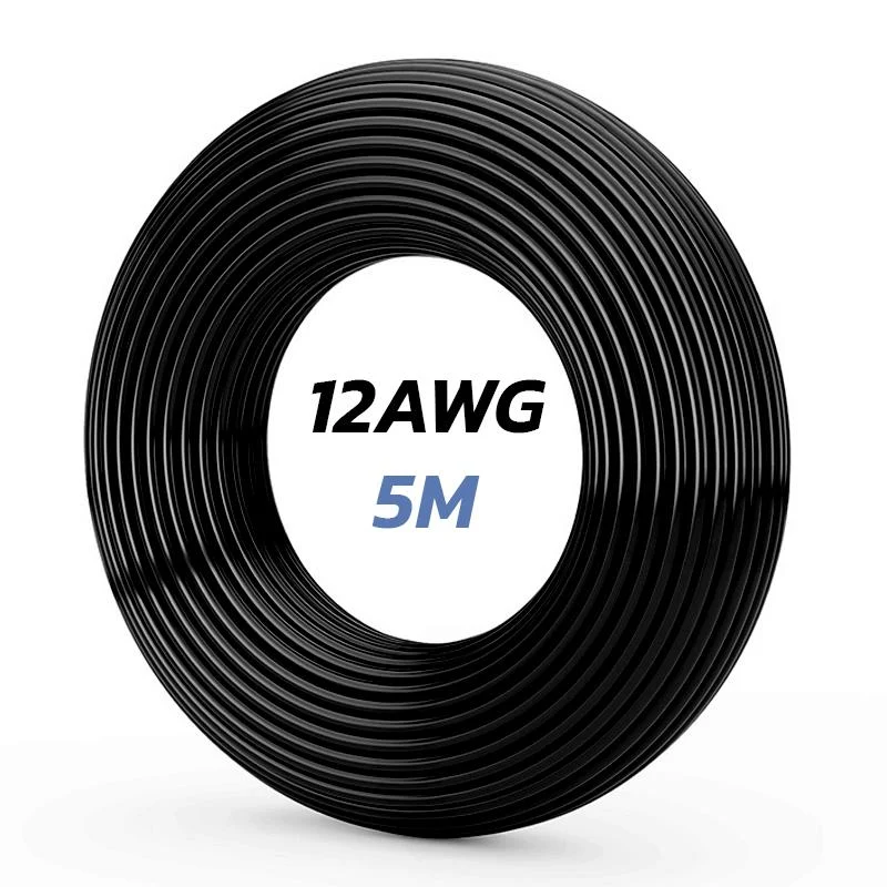 Câble noir 12 AWG - 5M