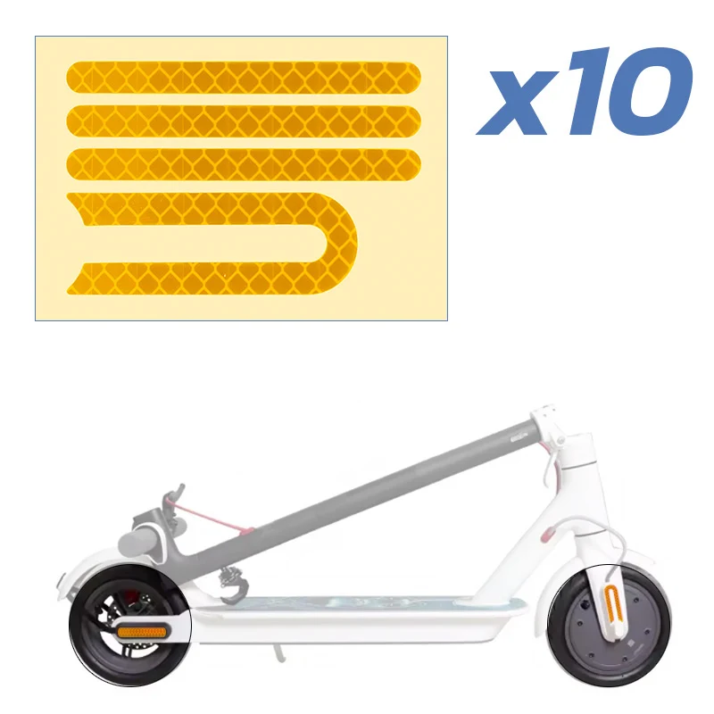 Autocollant réfléchissant doré pour trottinette Xiaomi M365 et Pro pack de 10