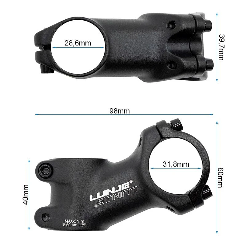 Potence pour guidons de 31,8mm EWPM-004 avec élévation de 25º