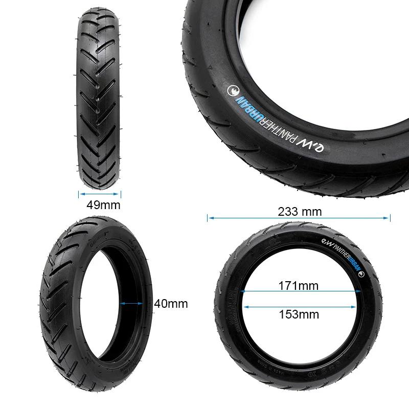 Pneu sans chambre à air 9x2 [EWHEEL PANTHERURBAN runflat] - noir