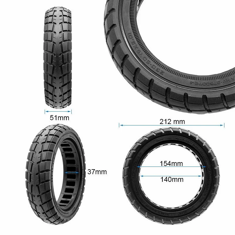 Pneu plein ultraléger Offroad 230x50 / 9x2-6,1/B34 - ligne noire [Ewheel]