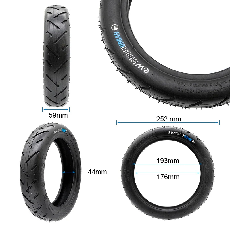 Pneu tubeless 60/70-7 pour Mi4 Pro Max/Plus EWHEEL Pantherurban