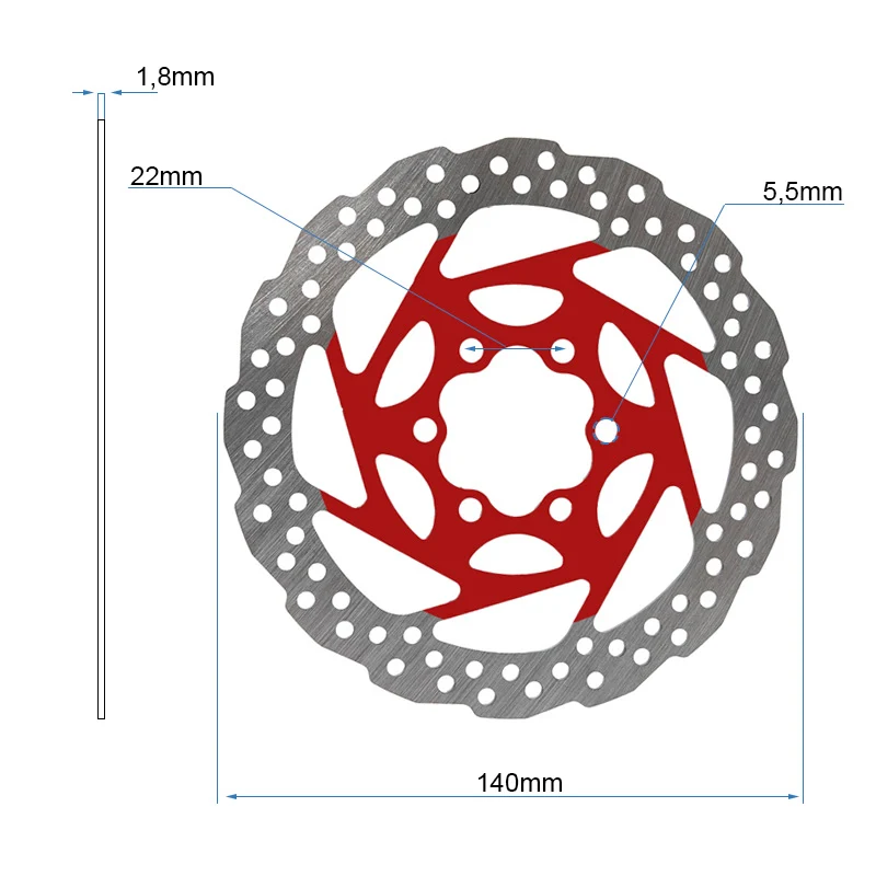 Disque de frein EWD003 - 140mm - rouge