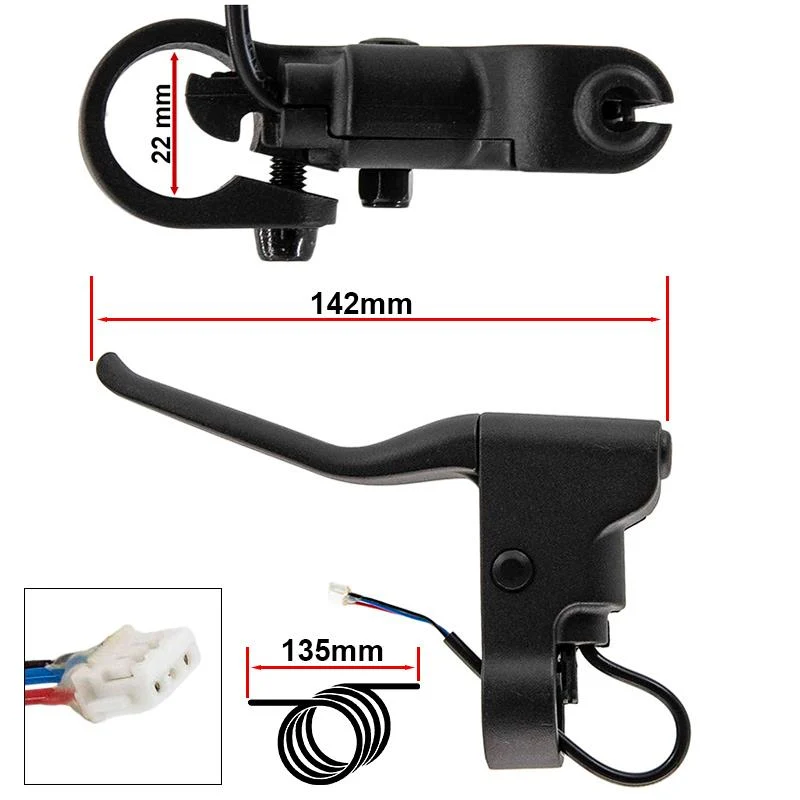 Poignée de frein avec hall sans tendeur L pour Xiaomi - Connecteur JST ZH - 10pcs