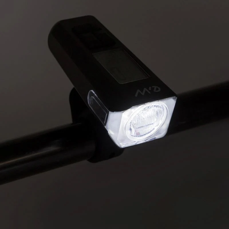 Feu avant rechargeable EWL011 avec affichage de la vitesse, de la température, de l'heure et du kilométrage