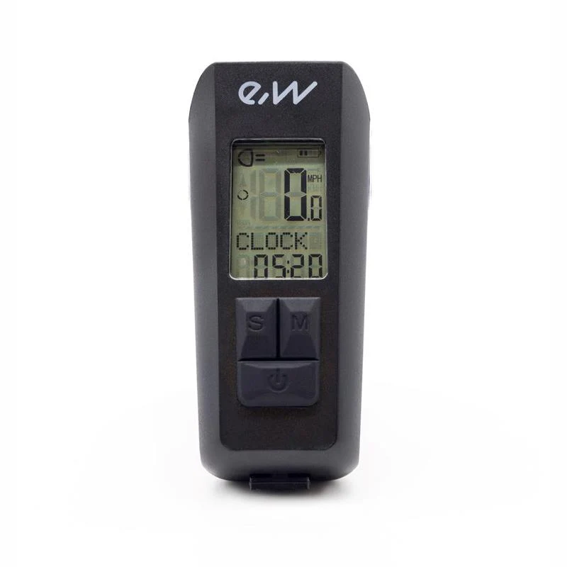 Feu avant rechargeable EWL011 avec affichage de la vitesse, de la température, de l'heure et du kilométrage