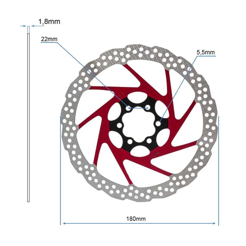 Disque de frein V2 6H 180mm