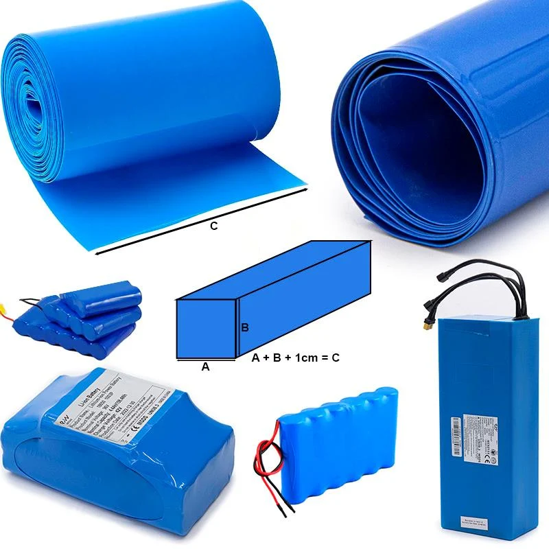 Gaine thermorétractable bleu 260mm 10M