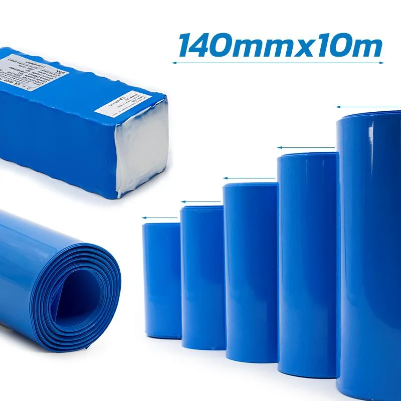 Gaine thermorétractable bleu 140mm 10M