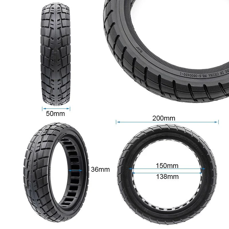 Pneu plein ultraléger 8,5x2-6,1/B34 Offroad ligne noire [Ewheel]