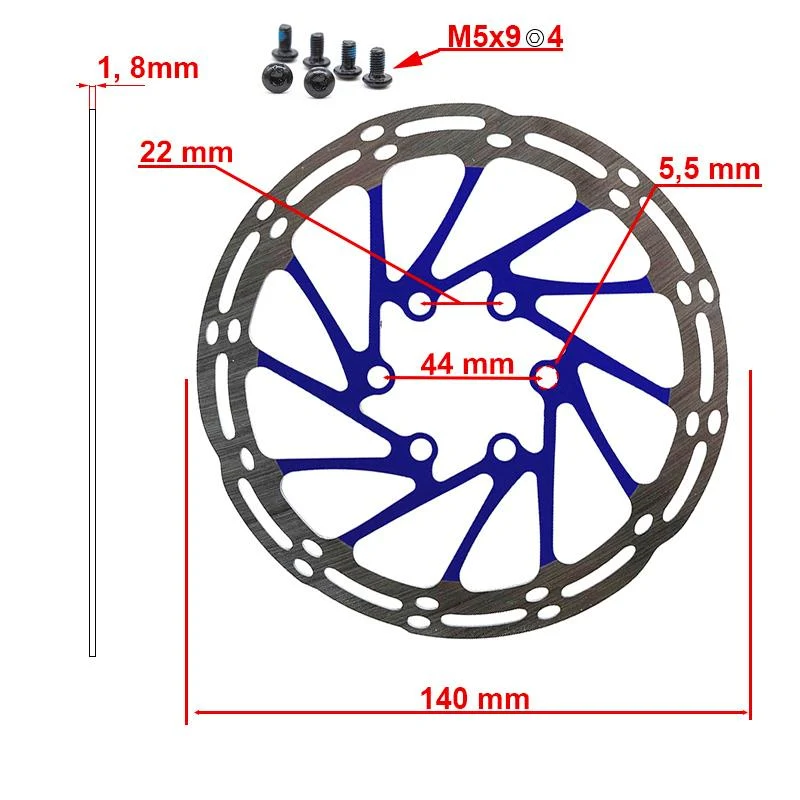 Disque de frein EWD002 140mm 6H bleu