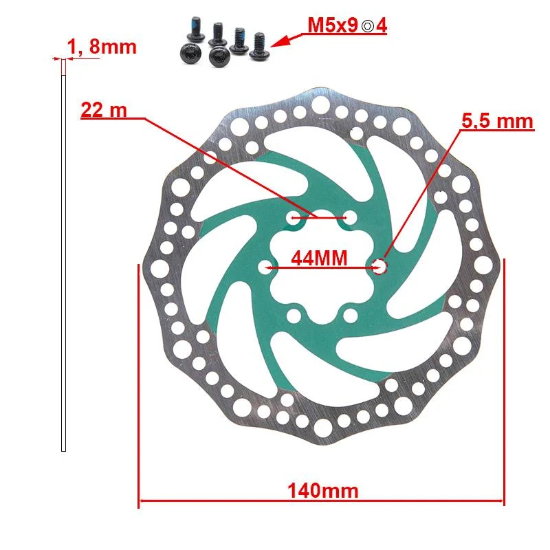 Disque de frein R6.1 140mm 6H vert