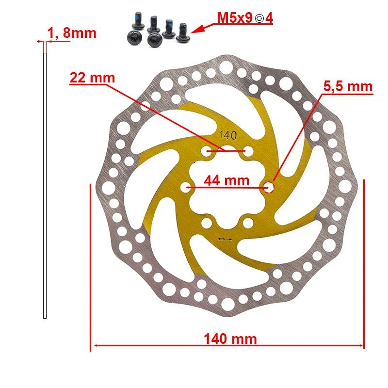 Disque de frein R6.1 140mm 6H