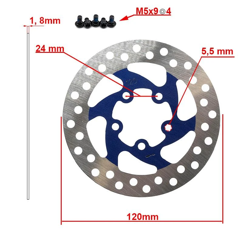 Disque de frein 120mm 5H