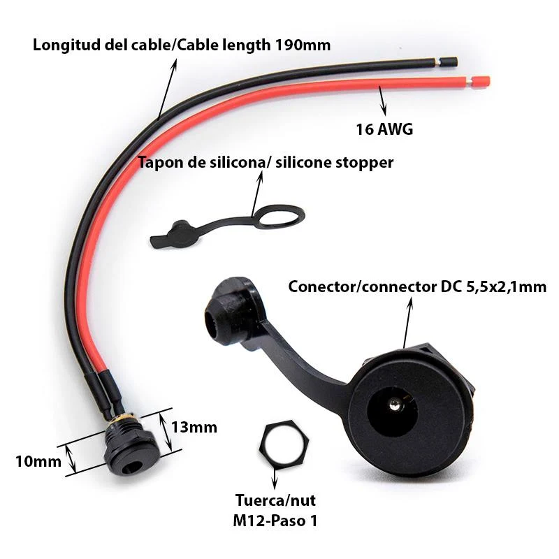 Port de charge DC 5.5×2.1mm