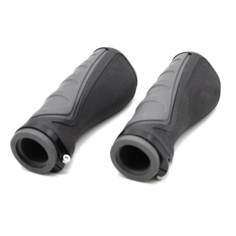 Poignées ergonomiques en silicone avec verrouillage gris - 2 Pièces