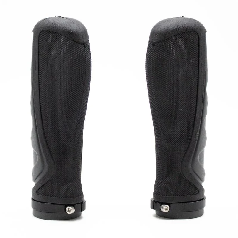 Poignées ergonomiques en silicone avec verrouillage gris - 2 Pièces