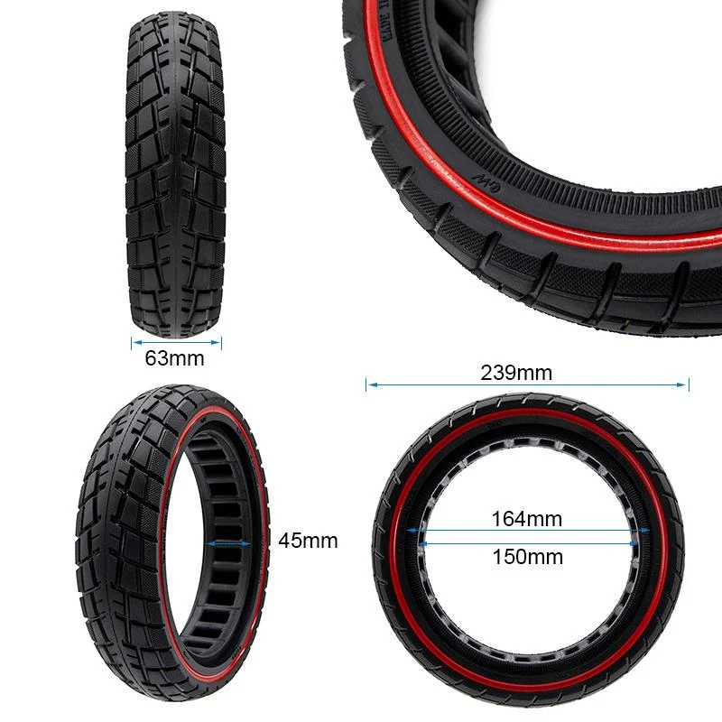 Pneu plein ultraléger offroad ligne rouge 60/70-6,5/B44 [Ewheel]