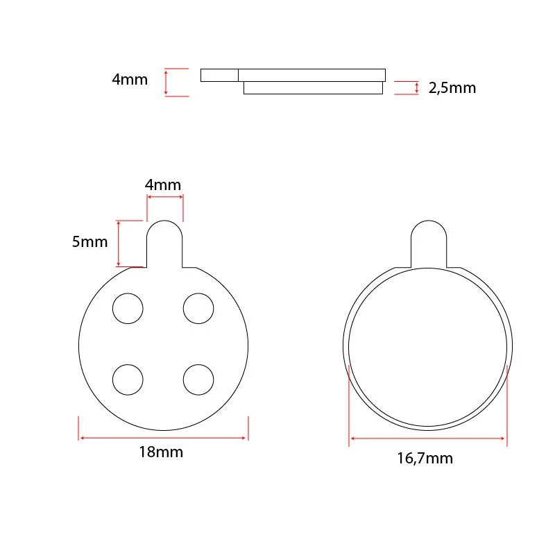 Plaquette de frein CT003-S sintérisée pour Xiaomi - 2pcs