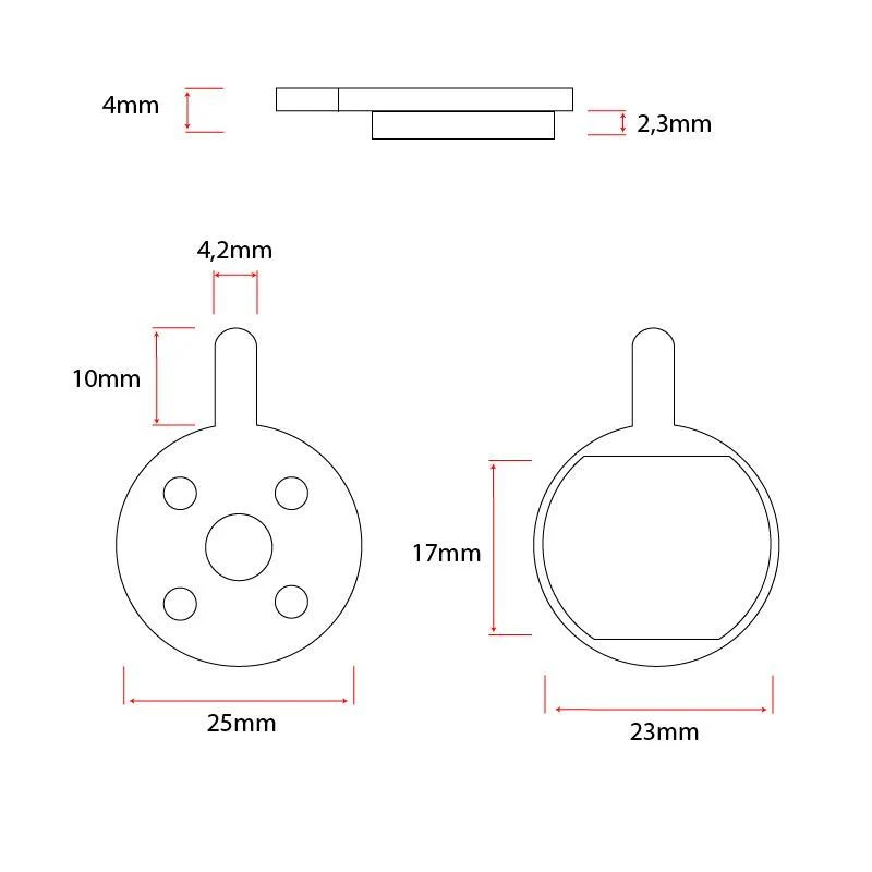 Plaquettes de frein rondes sintérisées avec embout [Ewheel]