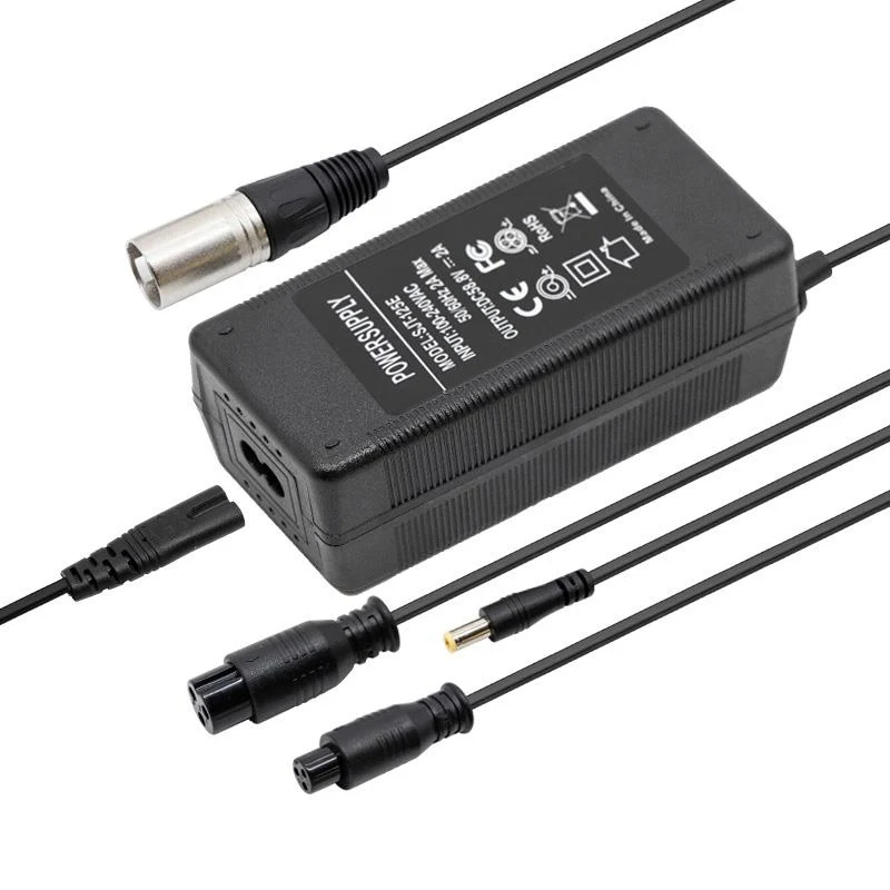 Chargeur 52V (sortie 58,8v) 2A avec DC et connecteurs GX