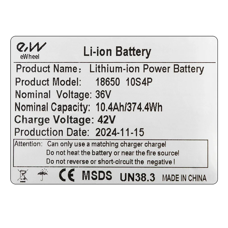 Batterie externe 36v 10.4 à / h [Ewheel]